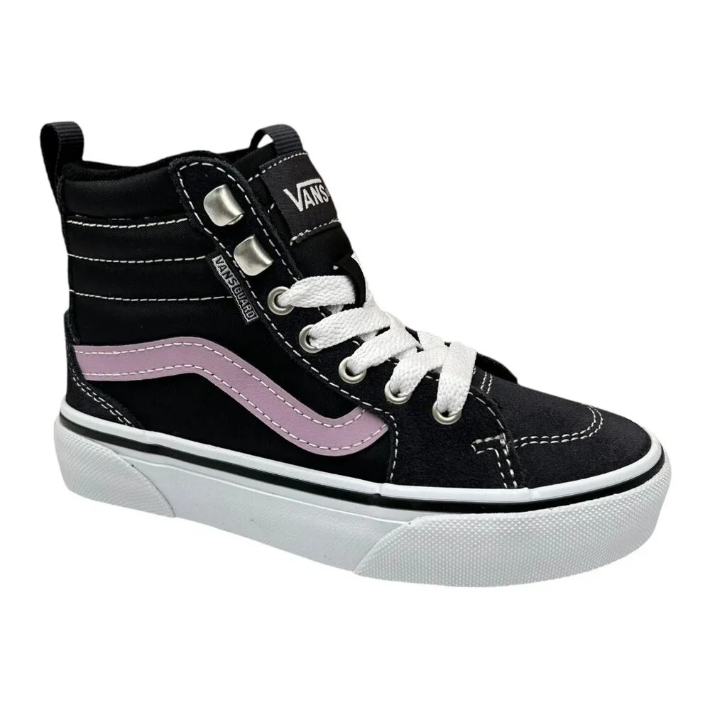 Vans Filmore Little Girls High-Top Shoes Sz 11 Navy Blue-Black-PurpleSuede/Nylon